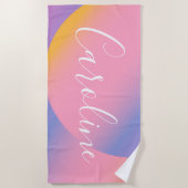 Groovy Lila Gradient | Name des Personalisierten S Strandtuch (Vorderseite)