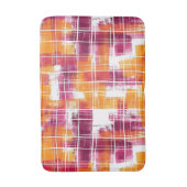 Groovy Lila Orange Kariert Gestreift Badematte (Vorderseite Vertikal)