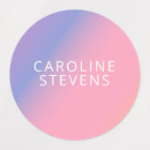 Groovy Lila Pastel Gradient | Personalisierter Nam Etiketten (Design 2)