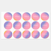 Groovy Lila Pastel Gradient | Personalisierter Nam Etiketten (Blatt)