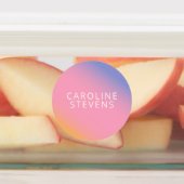 Groovy Lila Pastel Gradient | Personalisierter Nam Etiketten (Befestigt)