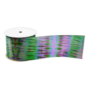 Groovy Lila und grüne Gefärbte Krawatte Ribbon Satinband