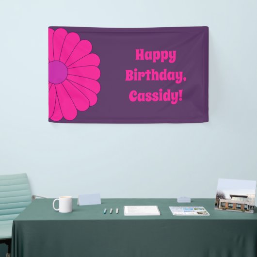 Groovy Lila und Pink Hippie Blume Power Banner (Messeveranstaltung)