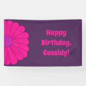 Groovy Lila und Pink Hippie Blume Power Banner (Horizontal)