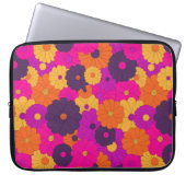 Groovy Lila und Pink Hippie Blume Power Laptopschutzhülle (Vorderseite)