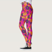 Groovy Lila und Pink Hippie Blume Power Leggings (Links)
