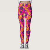 Groovy Lila und Pink Hippie Blume Power Leggings (Vorderseite)