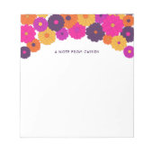 Groovy Lila und Pink Hippie Blume Power Notizblock (Vorderseite)