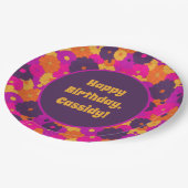 Groovy Lila und Pink Hippie Blume Power Pappteller (Schrägansicht)