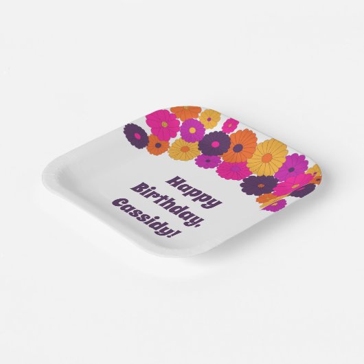 Groovy Lila und Pink Hippie Blume Power Pappteller (Gewinkelt)