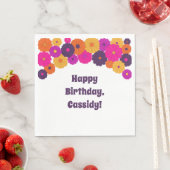 Groovy Lila und Pink Hippie Blume Power Serviette (Beispiel)