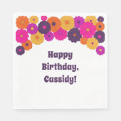 Groovy Lila und Pink Hippie Blume Power Serviette (Vorderseite)