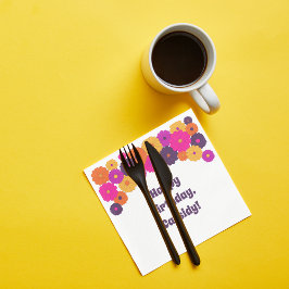 Groovy Lila und Pink Hippie Blume Power Serviette