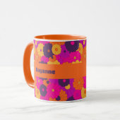 Groovy Lila und Pink Hippie Blume Power Tasse (Vorderseite Links)