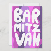 Groovy Lila Waves Custom Bat Bar Bnai Mitzvah Save The Date (Rückseite)