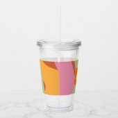 Groovy Lines Colorful Initial Monogram Name Acryltrinkbecher (Rechts)