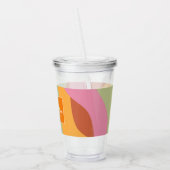 Groovy Lines Colorful Initial Monogram Name Acryltrinkbecher (Links)