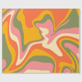 Groovy Liquified Marble Retro 60er Vintag Geschenkpapier (Flach)