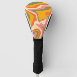 Groovy Liquified Marble Retro 60er Vintages Party Golf Headcover