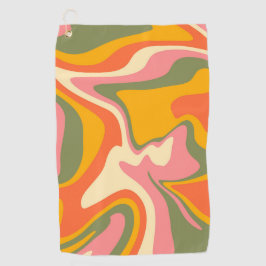 Groovy Liquified Marble Retro 60er Vintages Party Golfhandtuch