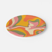 Groovy Liquified Marble Retro 60er Vintages Party Pappteller (Schrägansicht)