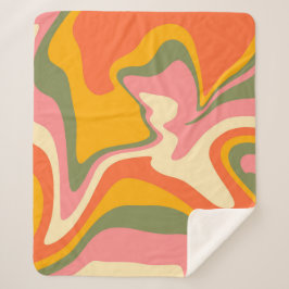 Groovy Liquified Marble Retro 60er Vintages Party Sherpadecke