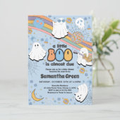 Groovy Little Boo Baby Shower Einladung (Stehend Vorderseite)