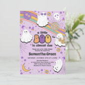 Groovy Little Boo Baby Shower Einladung (Stehend Vorderseite)