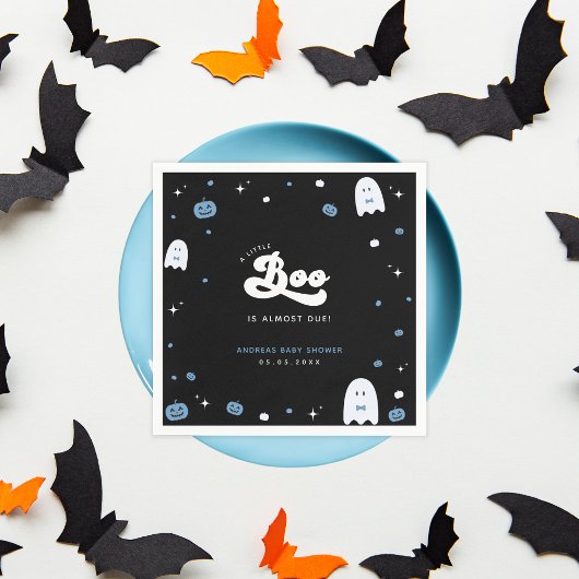 Groovy Little Boo Boy Halloween Baby Shower Ghost Serviette