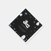 Groovy Little Boo Boy Halloween Baby Shower Ghost Serviette (Ecke)