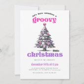 Groovy Little Christmas Disco Ball Christmas Party Einladung (Vorderseite)
