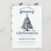 Groovy Little Christmas Disco Blue Christmas Party Einladung (Vorne/Hinten)