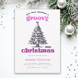 Groovy Little Christmas Disco Pink Christmas Party Einladung