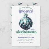 Groovy Little Christmas Disco Sage Christmas Party Einladung (Vorne/Hinten)