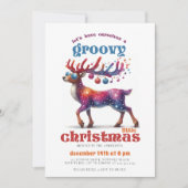 Groovy Little Disco Rentier Funny Christmas Party Einladung (Vorderseite)