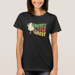 Groovy Little Ghost mit Vintagen Blume Halloween T-Shirt