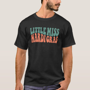 Groovy Little Miss Mardi Gras Retro Vintage Mädche T-Shirt