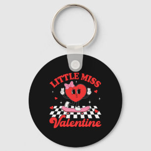 Groovy Little Miss Valentine Cute Candy Heart Girl Schlüsselanhänger