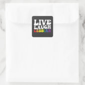 Groovy Live Laugh Lesbian LGBT Pride Quadratischer Aufkleber (Tasche)