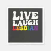Groovy Live Laugh Lesbian LGBT Pride Serviette (Vorderseite)