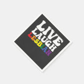 Groovy Live Laugh Lesbian LGBT Pride Serviette (Ecke)
