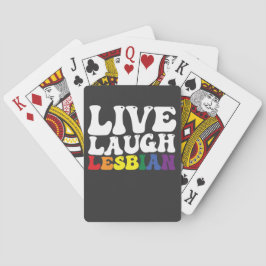 Groovy Live Laugh Lesbian LGBT Pride Spielkarten