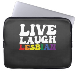 Groovy Live Laugh Lesbisch LGBT Stolz Laptopschutzhülle