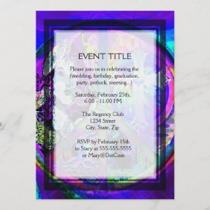 Groovy Looking Peace Symbol Collage Einladung