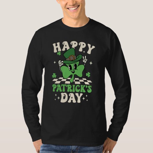 Groovy Lucky Shamrock Happy St Patrick's Day C Iri T-Shirt (Vorderseite)