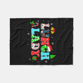 Groovy Lunch Lady Christmas Matching Xmas Lunch La Fleecedecke (Vorderseite (Horizontal))