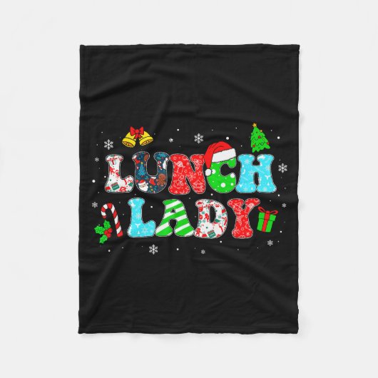 Groovy Lunch Lady Christmas Matching Xmas Lunch La Fleecedecke (Vorderseite)