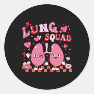 Groovy Lung Squad Atemtherapeut Valentinstag Runder Aufkleber