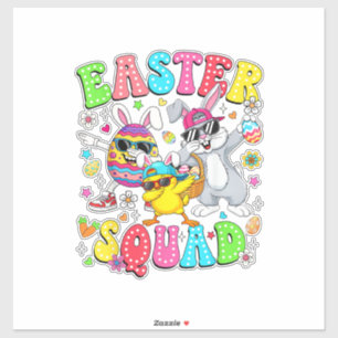 Groovy Lustiger Hase Ei Küken Ostern Squad Tag Män Aufkleber