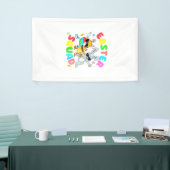 Groovy Lustiger Hase Ei Küken Ostern Squad Tag Män Banner (Messeveranstaltung)